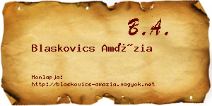 Blaskovics Amázia névjegykártya